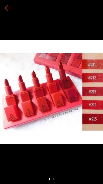 (QUÀ 8/3) SET SON 3CE ĐỎ RED RECIPE LIP COLOR MINI KIT