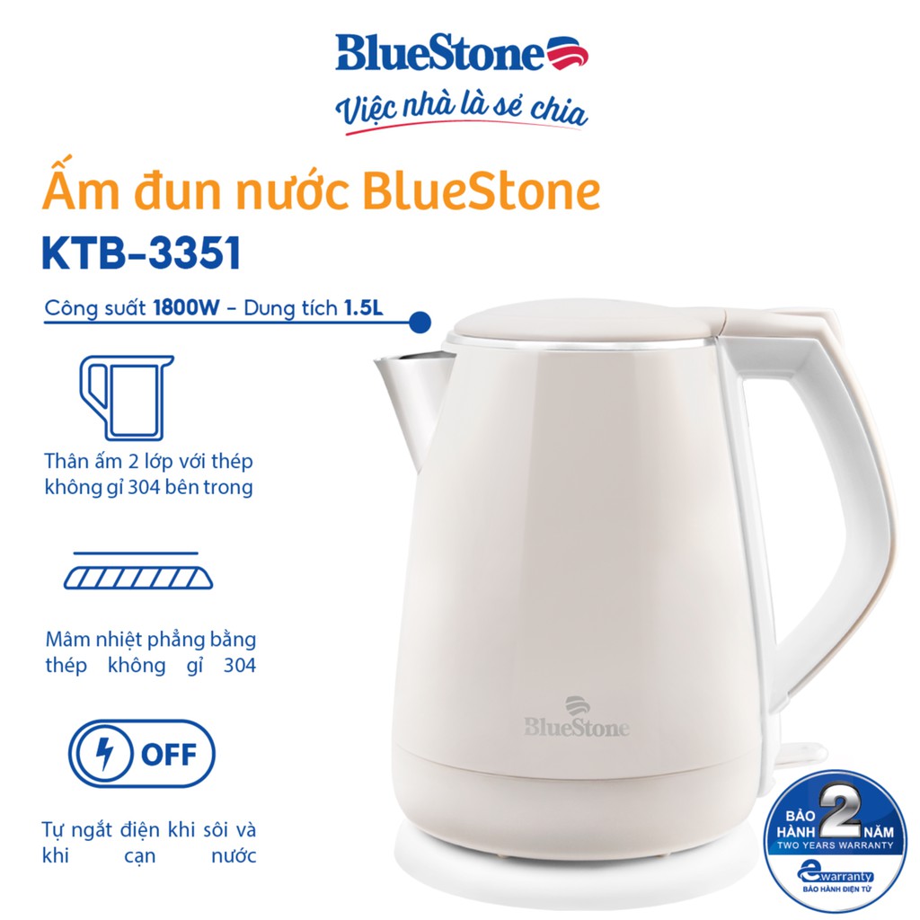 Ấm Đun Siêu Tốc Bluestone KTB-3351 1.5L