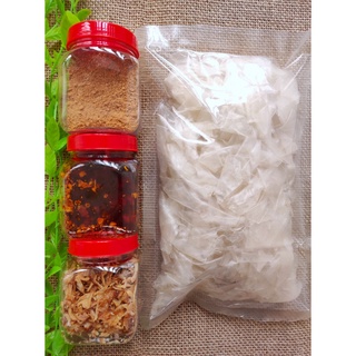 Combo 500g bánh tráng phơi sương mềm dẻo + sa tế + muối nhuyễn + hành phi | Bến Ăn Vặt