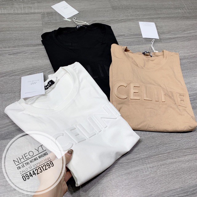 Áo thun quảng châu in chữ dập phồng vải cotton siêu mát