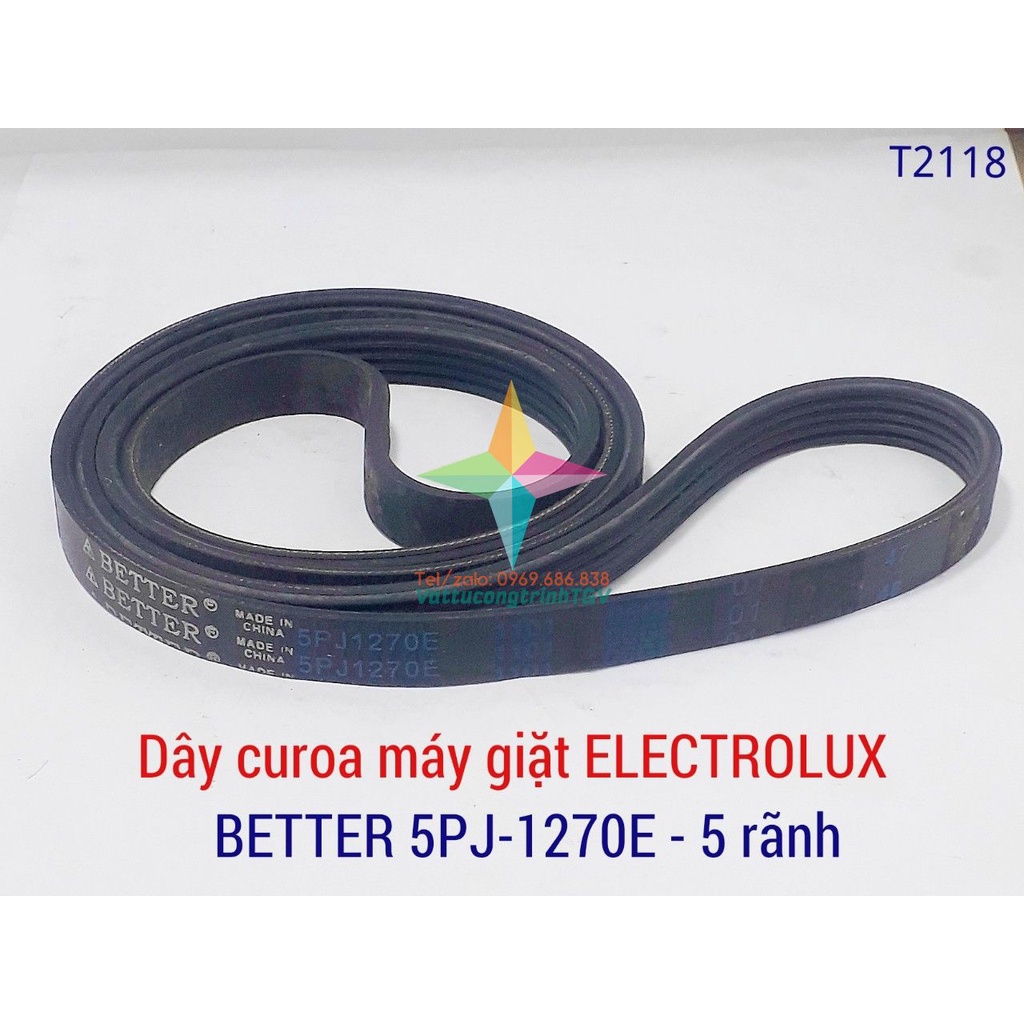 [Mã ELHA22 giảm 5% đơn 300K] Dây curoa máy giặt cửa ngang Electrolux BETTER 5PJ - 1270 - 5 rãnh