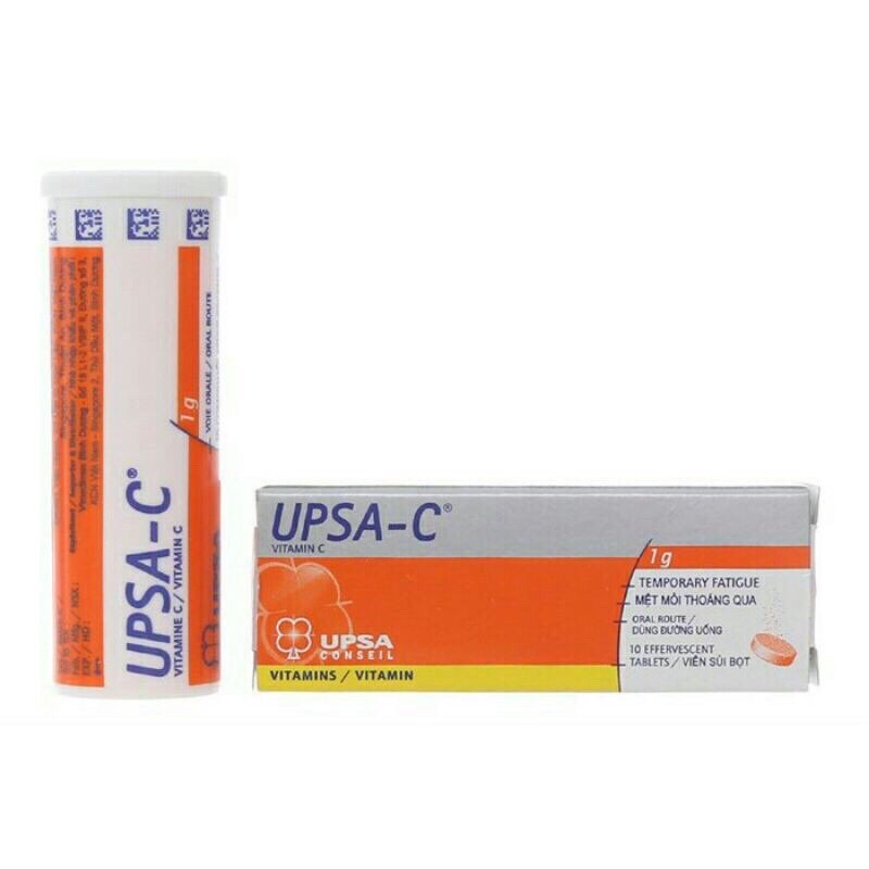 viên sủi vitamin C upsa c (upsac) hỗ trợ tăng sức đề kháng cho cơ thể, giảm mệt mỏi, căng thẳng, tuýp 10 viên (pháp)