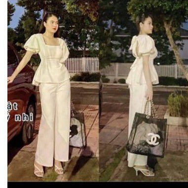 Set tay phồng peplum + quần short