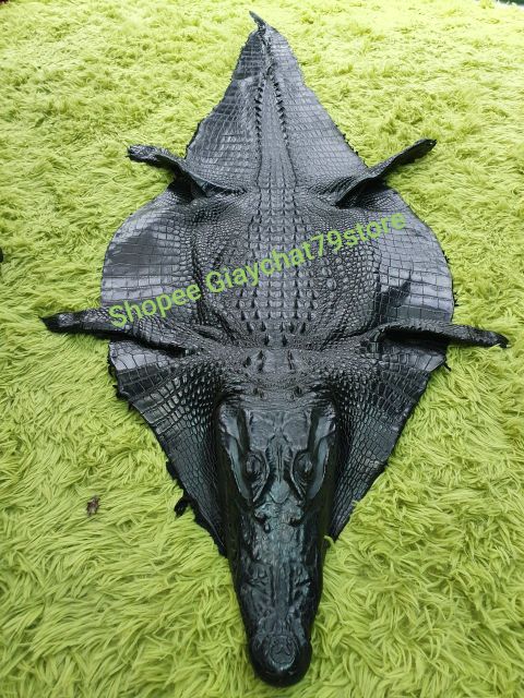 Dép Da Cá Sấu Handmade Nguyên Con Black , Dép Nam