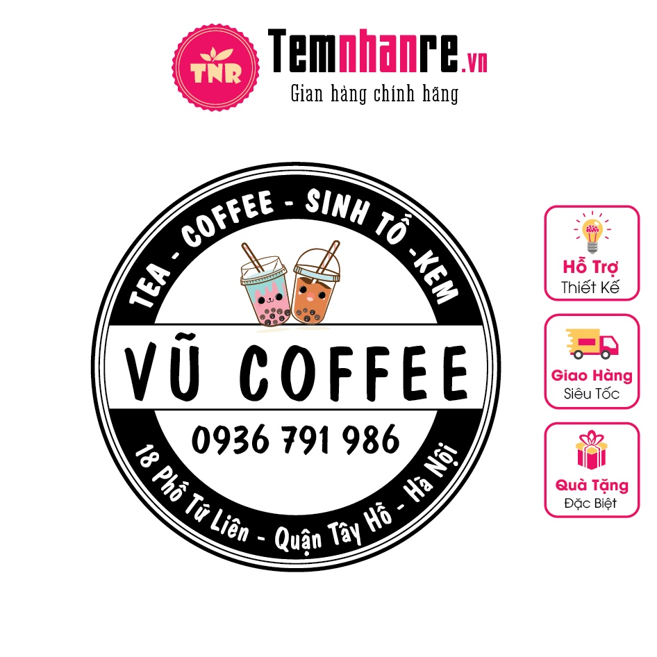 Combo 1.000c decal trong chống nước Temnhanre.vn sticker, nhãn dán, thiết kế theo yêu cầu A3