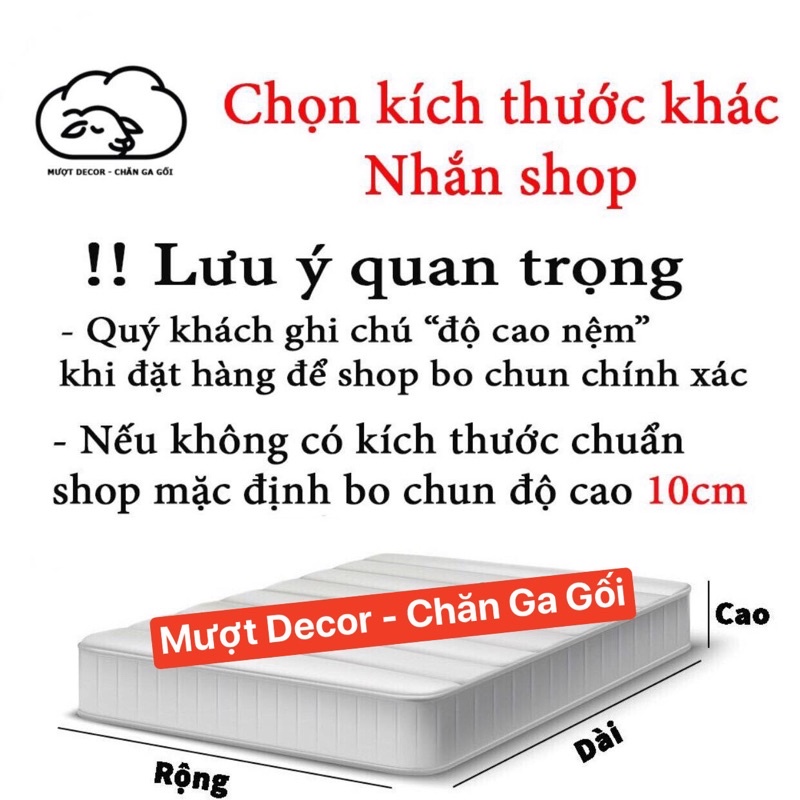 Bộ ga gối 3 món cotton poly Hàn Quốc đáng yêu miễn phí bo chun drap ga giường Mượt Decor nhập khẩu chính hãng