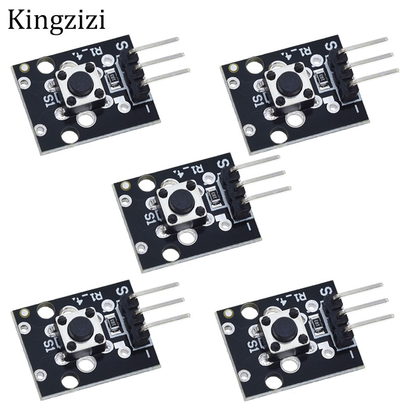 Set 5 Mô Đun Cảm Biến Ky-004 3pin Cho Arduino Diy Starter Kit 6x6 X 5mm 6x6 X 5mm Ky004