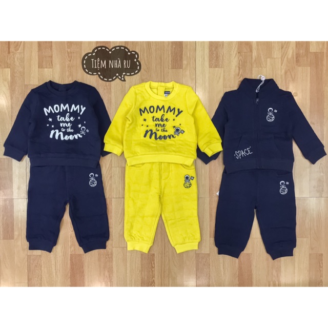 Bộ nỉ trần bông marine sơ sinh cho bé 3m-18m