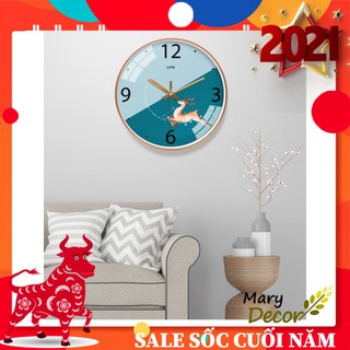 [SALE GIÁ HỦY DIỆT 30cm ] Đồng hồ treo tường đẹp NGỖ NGHĨNH, đồng hồ phòng bé vintage decor
