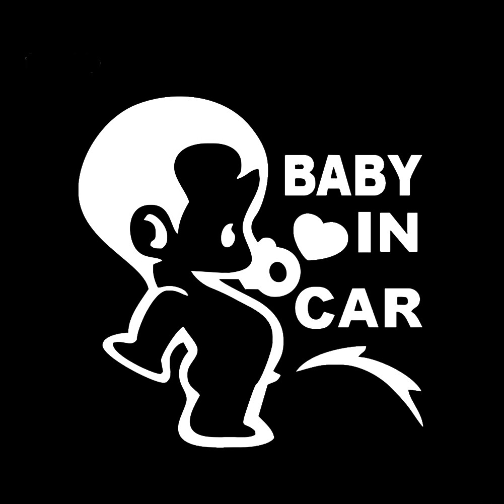 Miếng Decal Dán Trang Trí In " Baby In Car" Dành Cho Xe Hơi