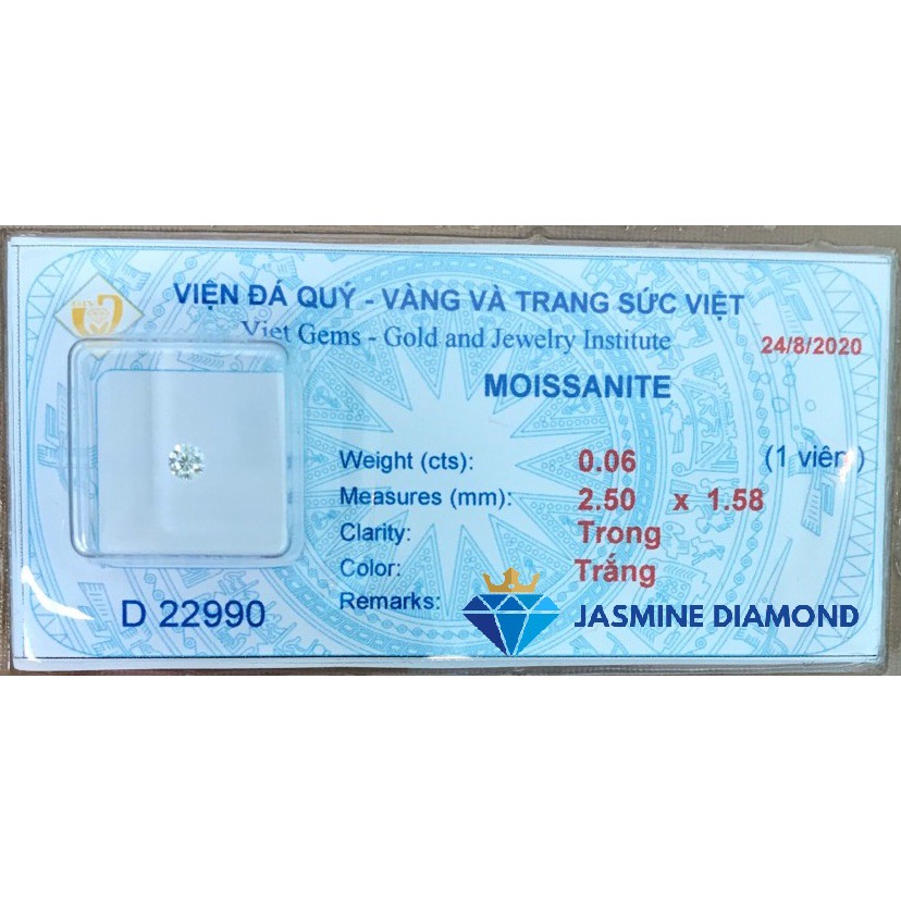 Kim cương nhân tạo gắn răng (Moissanite cao cấp)