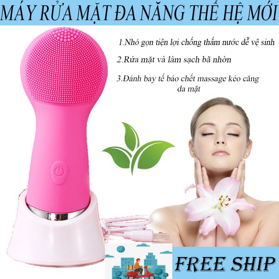 . Máy Rửa Mặt – Massage- Mặt Bằng Sóng Âm Silicon Thông minh-Giảm Gía Cực Sốc MUA NGAY