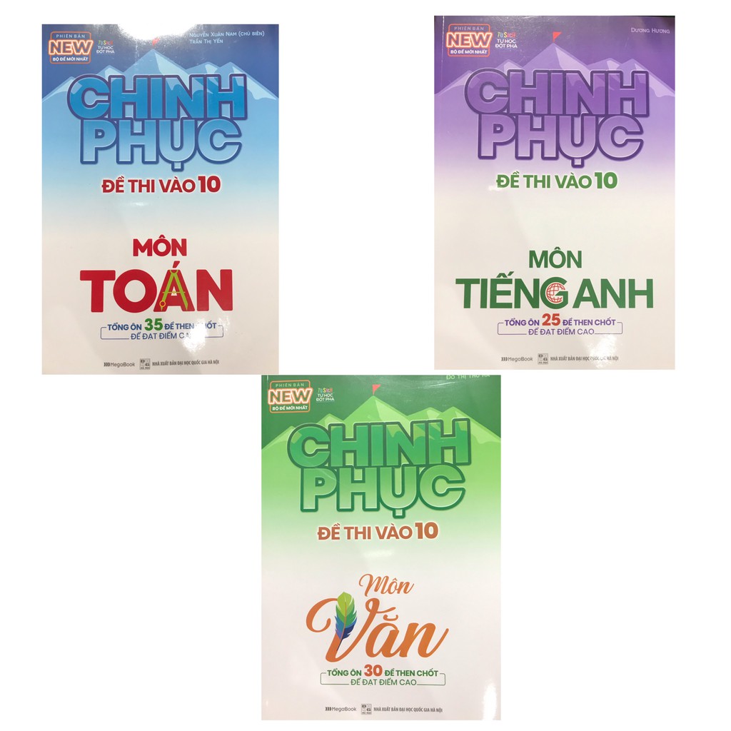Sách - Combo Chinh phục đề thi vào 10 môn toán,văn,tiếng anh