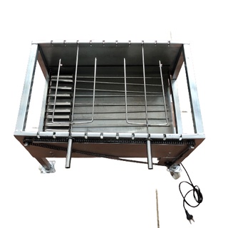 Máy nướng thịt, chả, gà, vịt quay tự động 10 xiên - Bếp nướng than hoa, tặng kèm 10 xiên đơn và 2 xiên 3 inox .