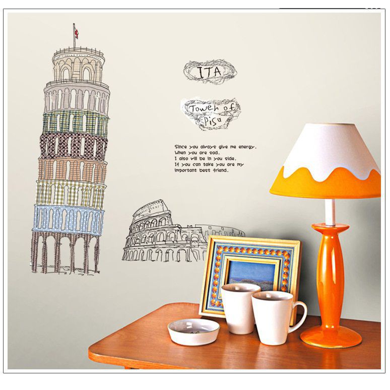 Decal dán tường Kỳ quan nước Ý DKN033