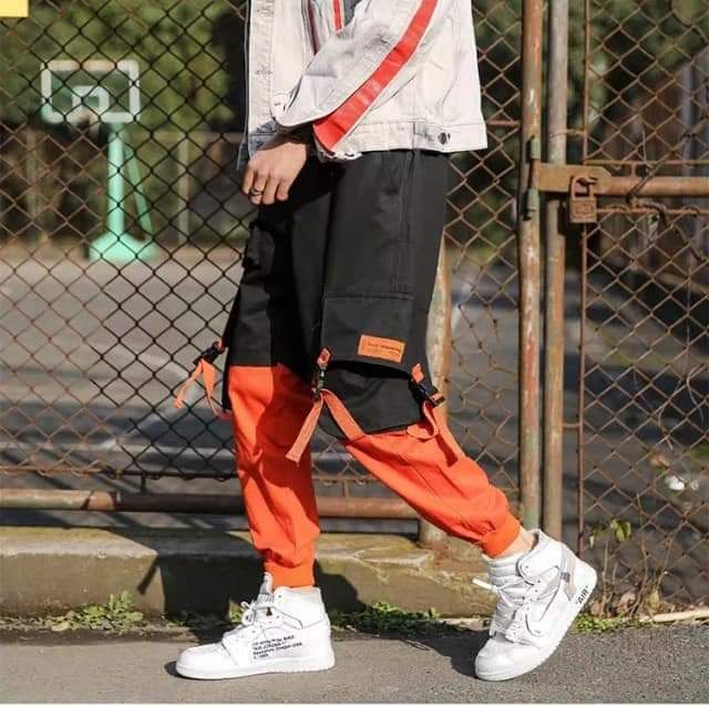 Quần kaki túi hộp phối thời trang đường phố Nam Nữ