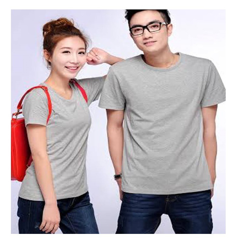 ÁO THUN TRƠN CỔ TRÒN MÀU XÁM TAY NGẮN NAM NỮ ( CÓ CẢ SIZE EM BÉ ) 3-X-G1