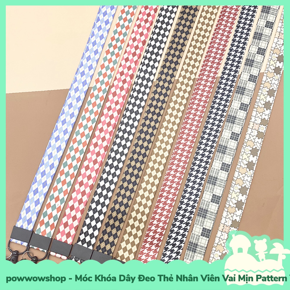 [Sẵn VN - Hỏa Tốc] Dây Móc Đeo Bao Thẻ Nhân Viên Học Sinh Sinh Viên Vải Phong Cách Họa Tiết Pattern Modern Vintage
