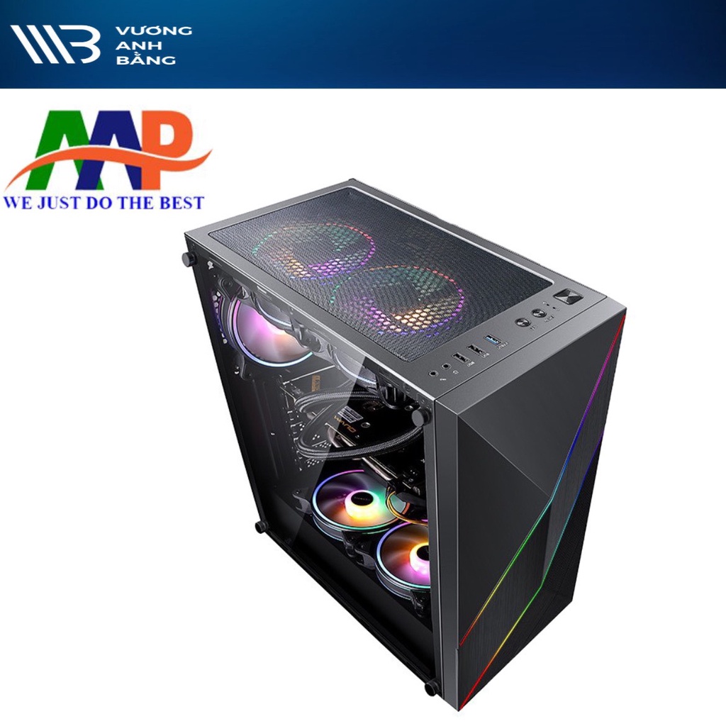 CASE AAP DIAMOND GAMING Mặt trước dãy Led RGB (Hông Kính Cường Lực)