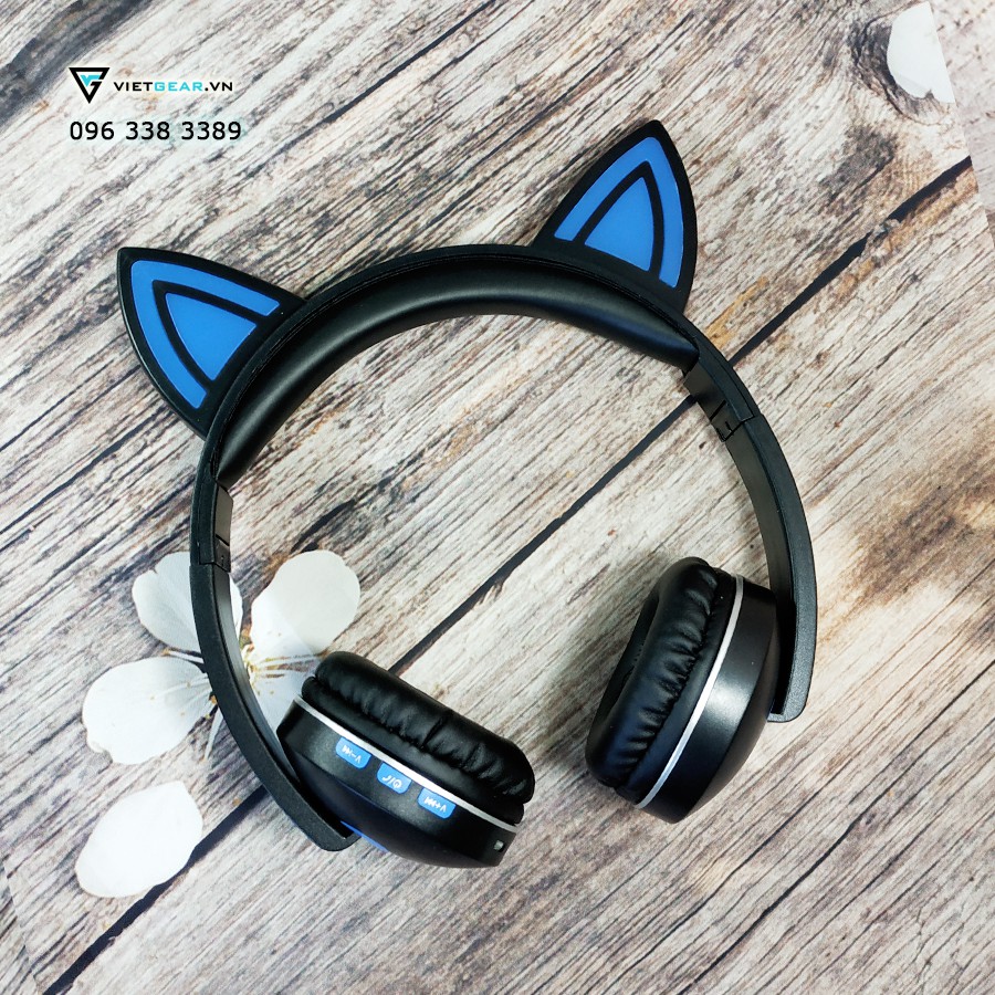 Tai nghe tai mèo bluetooth Kusen KS6123, có đèn led, có micro. | BigBuy360 - bigbuy360.vn