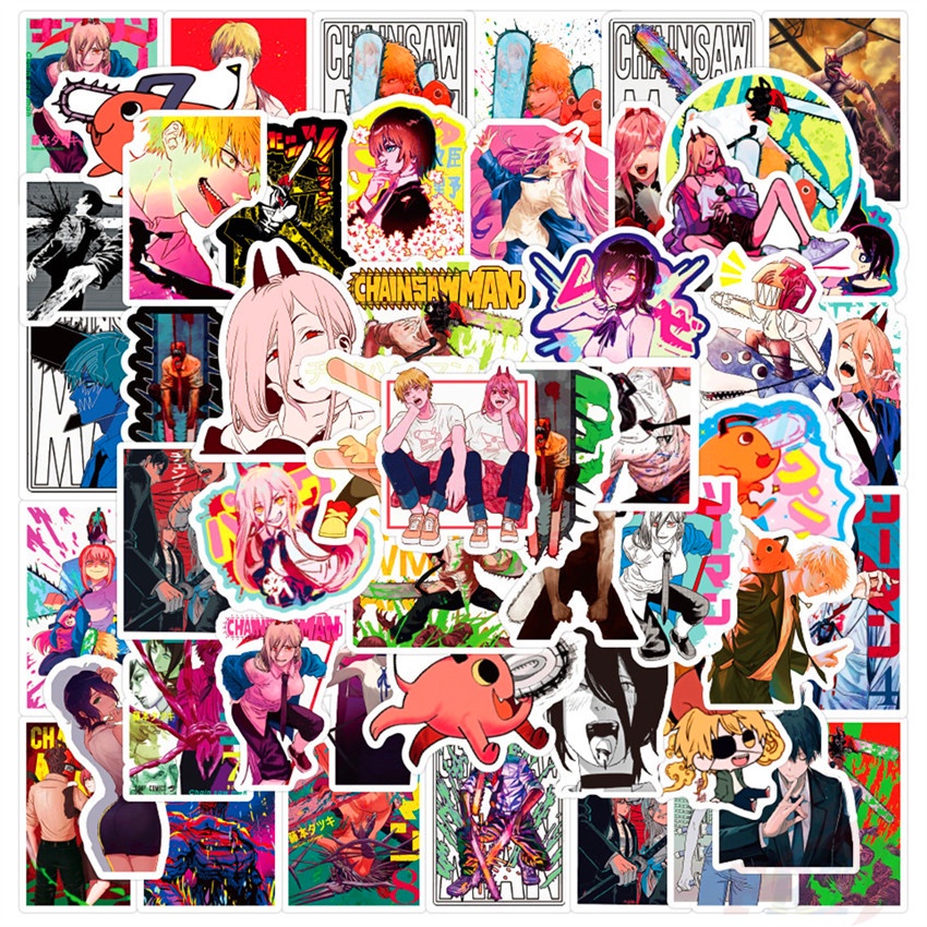 50Pcs/Set ❉ Chainsaw Man - Series 04 Anime Cartoon Stickers ❉ Pochita DIY Fashion Mixed Waterproof Doodle Decals Stickers