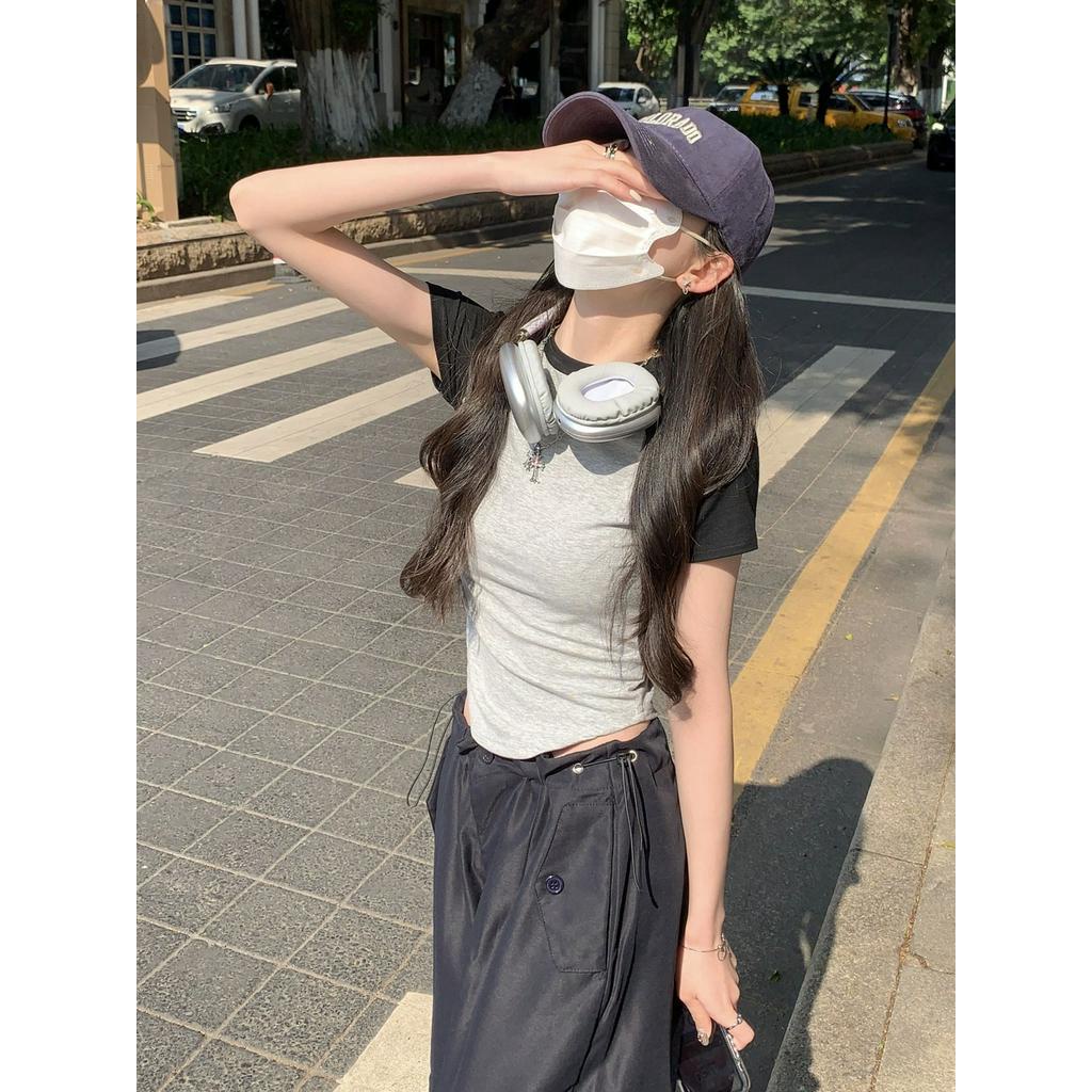 Áo Thun Ngắn Tay Dáng Ôm Thời Trang Cho Nữ 61289