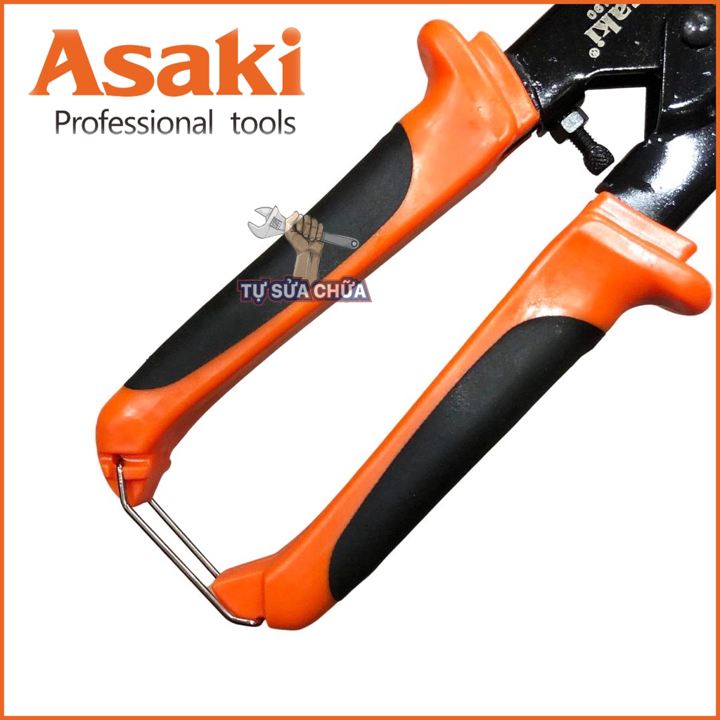 Kìm cộng lực vỉ mini Asaki AK-8190 8''/200mm nhỏ gọn siêu sắc bén chuyên cắt dây thép có khóa kìm - Kim Cong Luc Mini