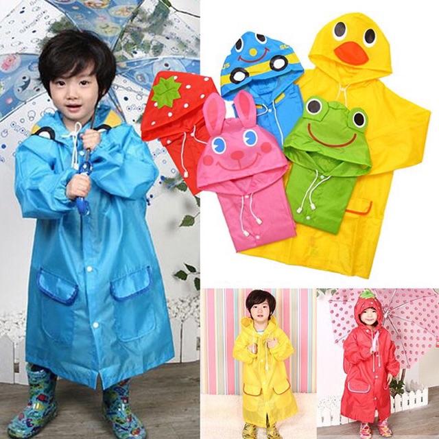 Áo mưa hình cho bé siêu dễ thương