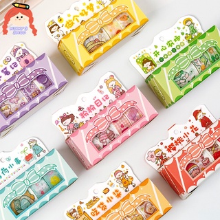 Bộ 5 Cuộn Băng Keo Washi Họa Tiết Hoạt Hình Dễ Thương Trang Trí Sổ Tay Diy
