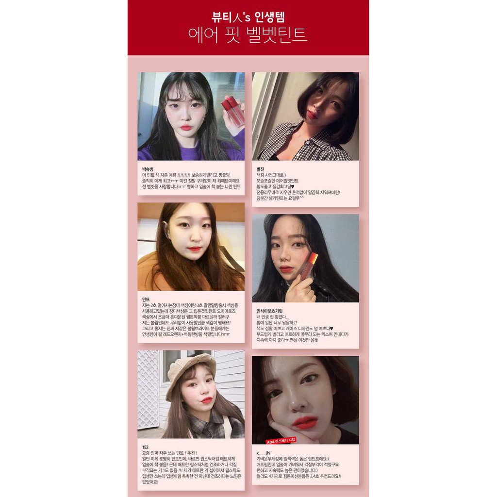 Son kem lì Black Rouge A03 -đỏ tươi ánh cam  Air Fit Velvet