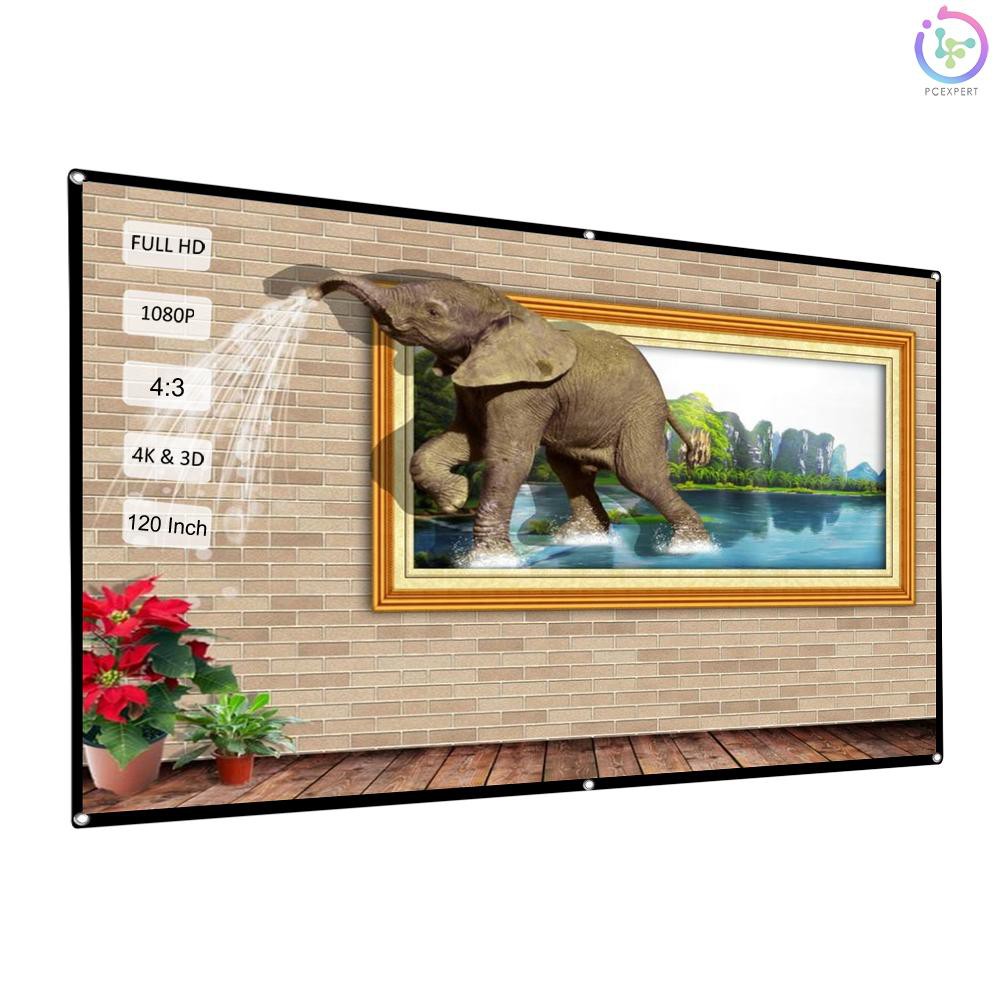 Màn hình máy chiếu 120 Inch HD 4:3 màu trắng 120 Inch nhỏ gọn