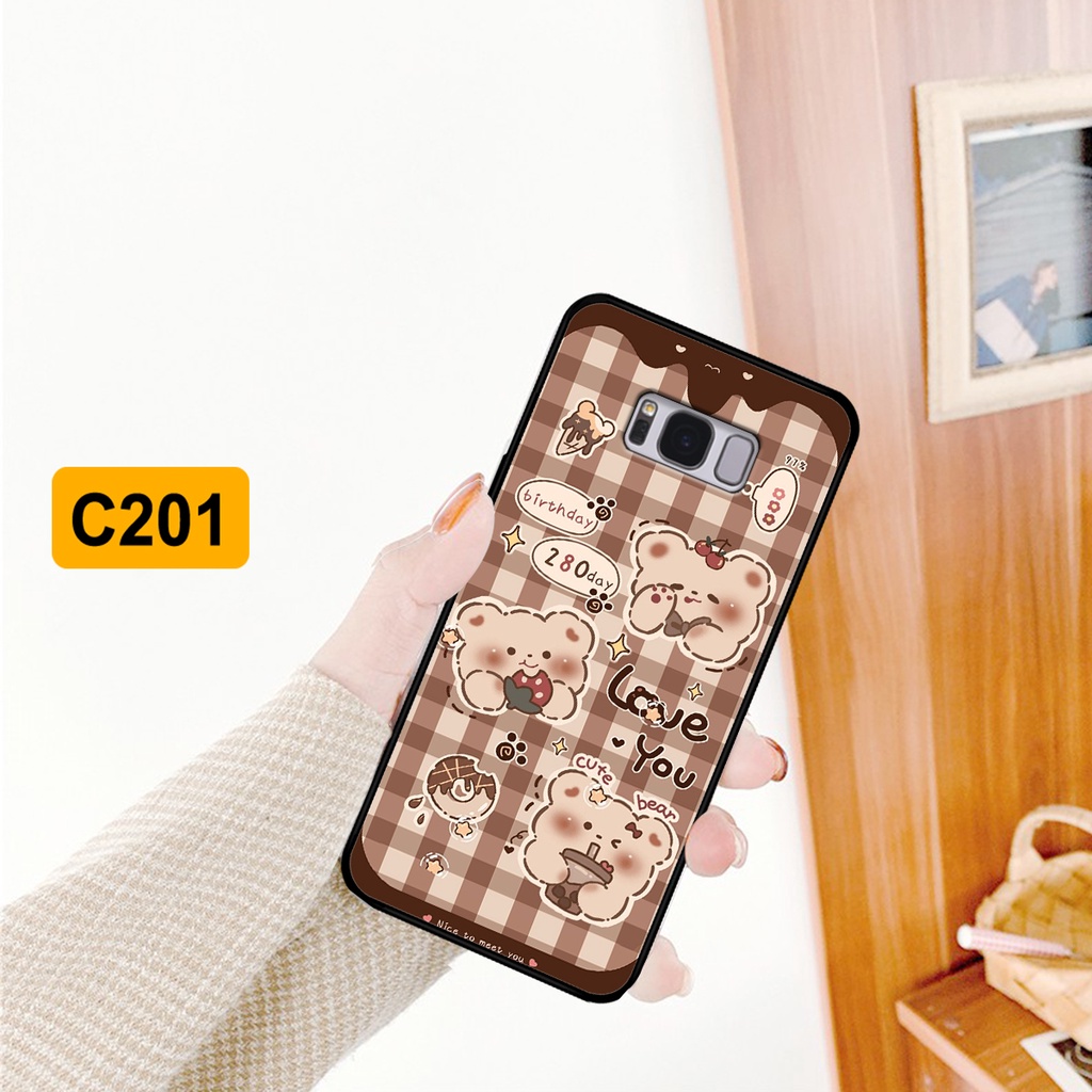 Ốp lưng Samsung S8 - S8 Plus - S8+ in hình caro gấu thỏ dễ thương