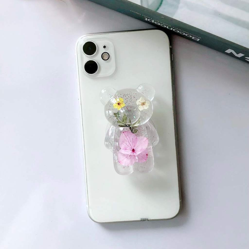 Giá đỡ điện thoại hình gấu hoa dễ thương Hàn Quốc