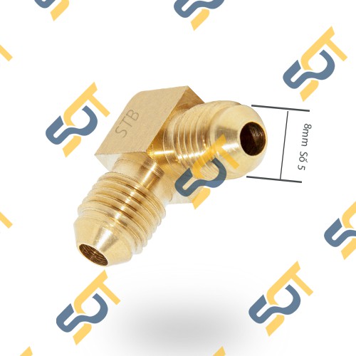 [HÀN ỐNG ĐỒNG 12 16 ] Co 90 độ hai đầu nối côn lồi cho điện lạnh &amp; khí nén (Brass Flare Male Elbow)- Cong rắc co ren NPT