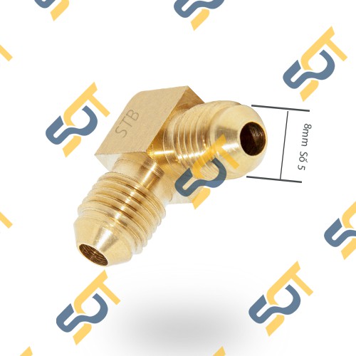 [HÀN ỐNG ĐỒNG 12 16 ] Co 90 độ hai đầu nối côn lồi cho điện lạnh & khí nén (Brass Flare Male Elbow)- Cong rắc co ren NPT