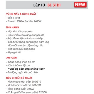 Bếp từ Bauer BE-31DI