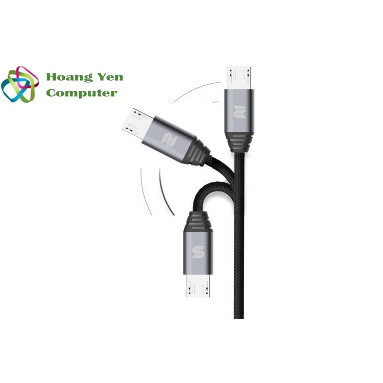 Cáp Sạc MICRO USB Rock M5 Cho Android Dây Dù 1M - BH 1 Năm Chính Hãng (MÀU SẮC NGẪU NHIÊN) - Hoàng Yến Computer