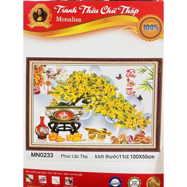 Tranh Thêu Kín Phúc Lộc Thọ MN0233