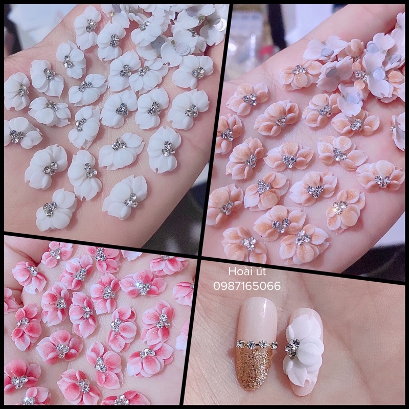 Hoa cánh nhọn Ôm Trai- hoa gắn móng xinh(Giá 1 bông)