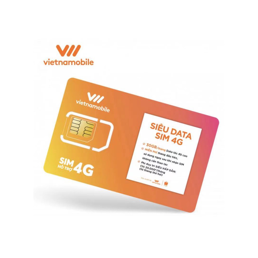 Sim siêu data Vietnammobile tạo facebook, momo  , zalo, [ 30GB tốc độ cao trong 1 tháng ]