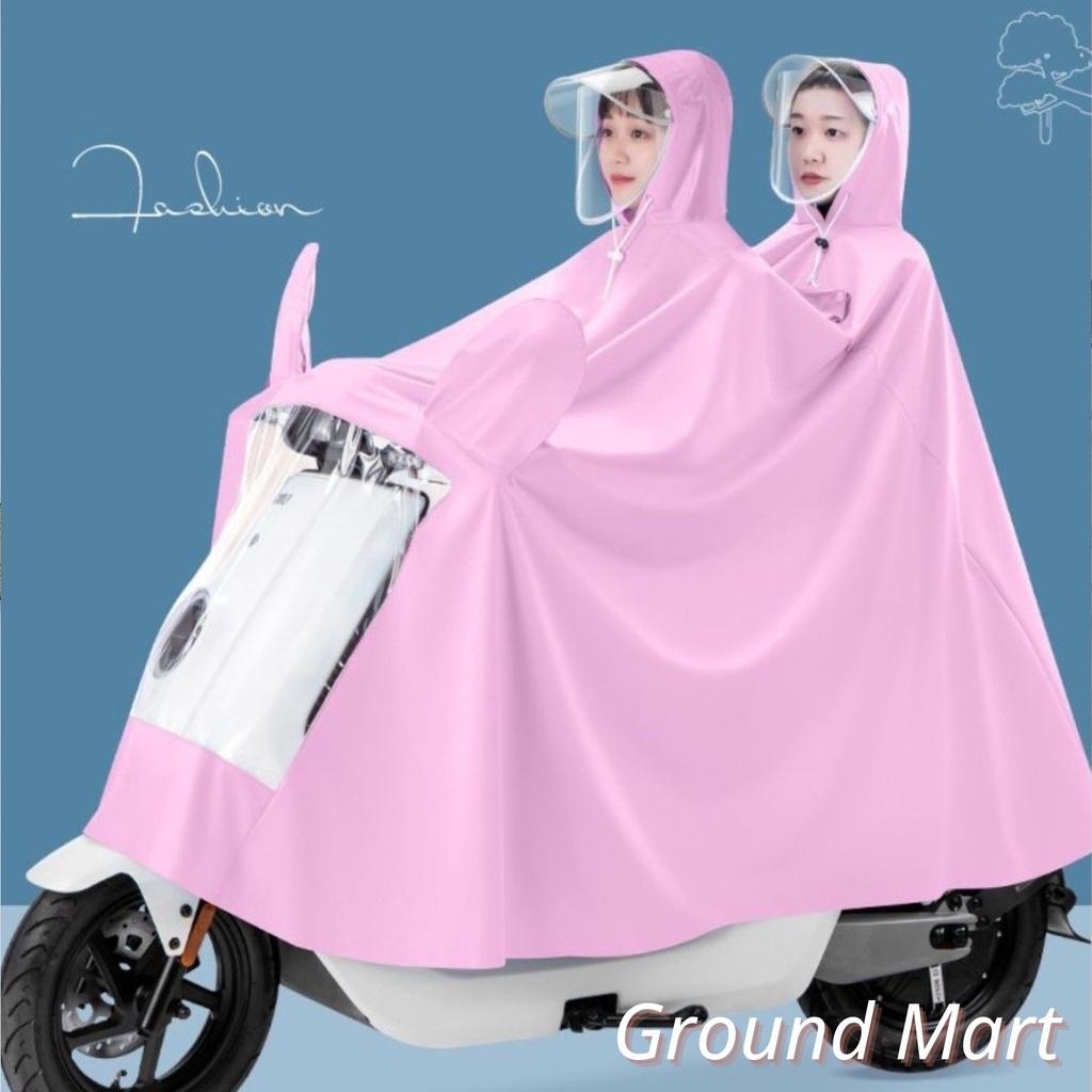 Áo mưa đôi 2 đầu có tấm che mặt, chất vải Oxford cao cấp siêu mềm, chống thấm nước (mẫu mới)
