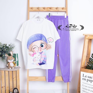 Sét áo cô gái ôm thỏ + quàn HARI0321