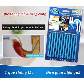 Bộ 12 que thông tắc cống SANI, Vĩ 12 Que Thông Cống Que Thông Tắc Cống Sani Sticks Hiệu Quả