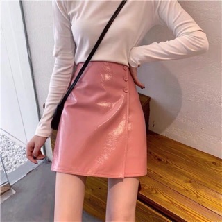 Chân váy da bóng đắp chéo hàng QC cao cấp
