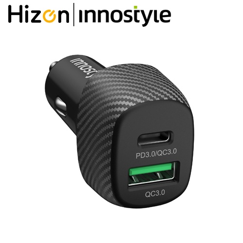 Sạc Nhanh Xe Hơi Innostyle Poweron Speed 2 Cổng PD/QC3.0 38W IC38-2PDBLK