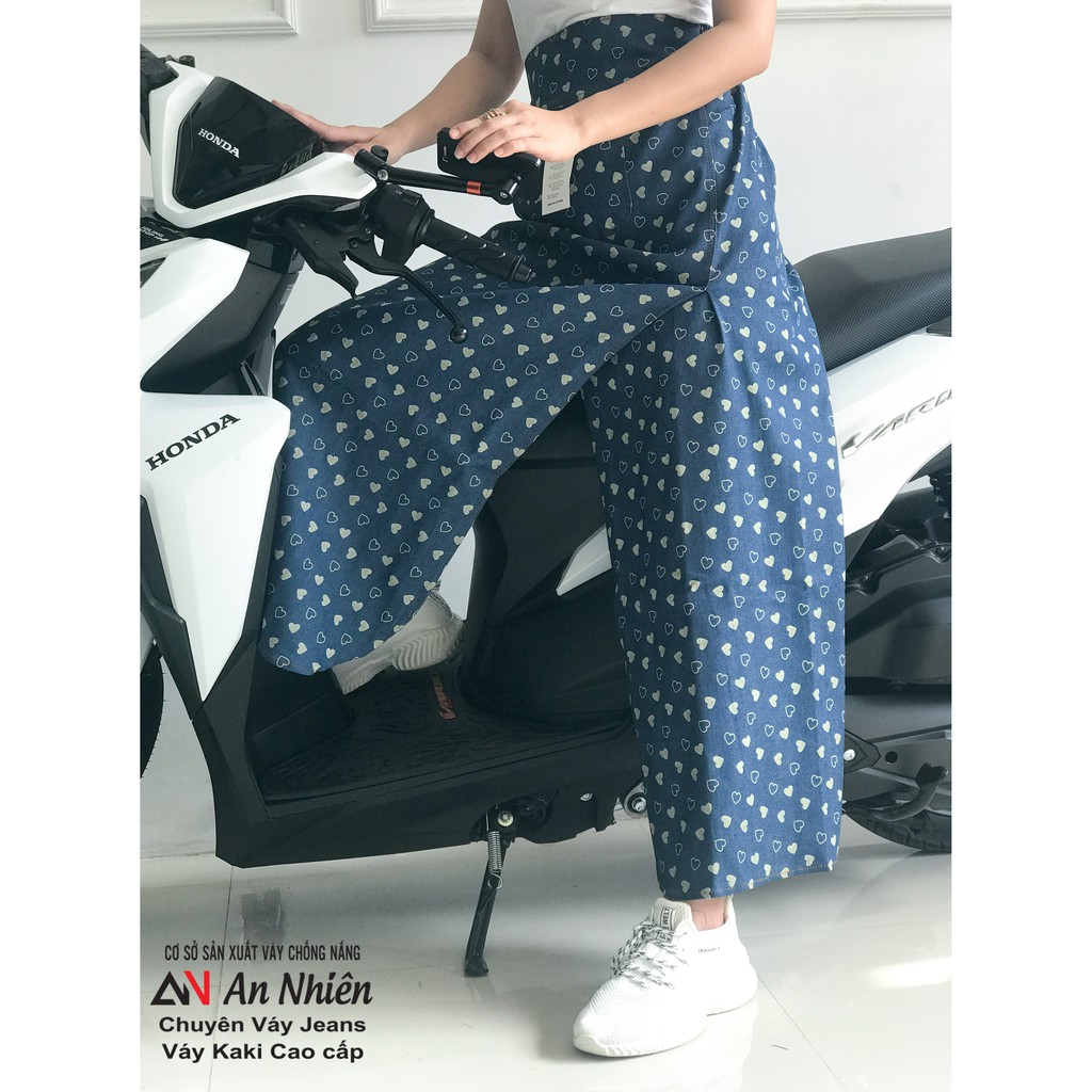 Váy chống nắng freeSize JEAN bông xẻ tà[được lựa mẫu]