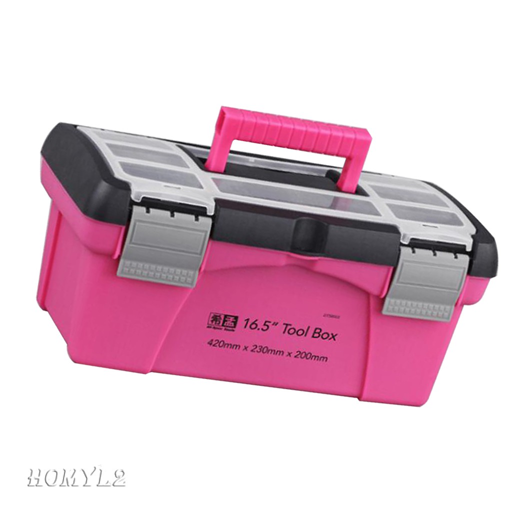 MultiFunctional Storage Case Toolbox Plastic Storage Organizer Toolbox Pink Box