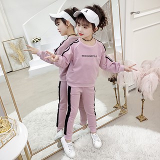 [ HÀNG MỚI VỀ] Bộ thu đông thể thao cá tính cho bé gái 18-28kg GIRLS