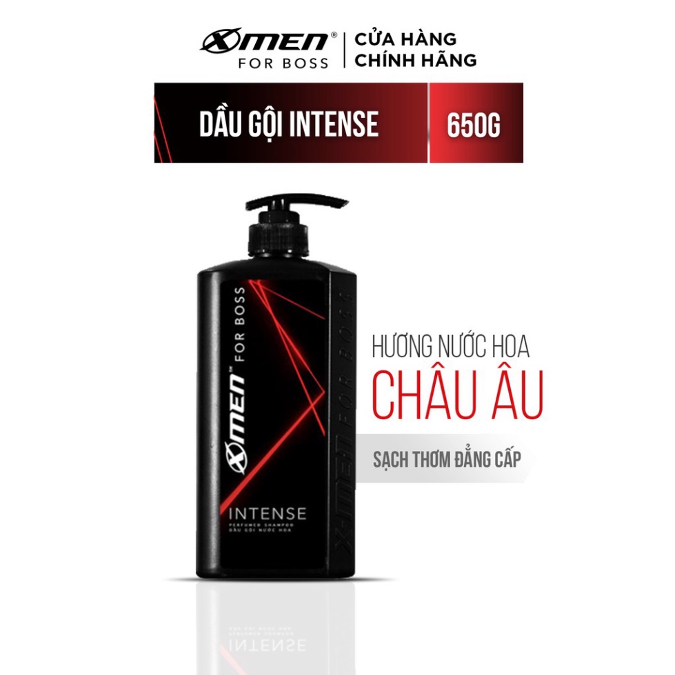 Dầu gội nước hoa X-Men For Boss Intense 650g - Mùi hương trầm đầy nội lực