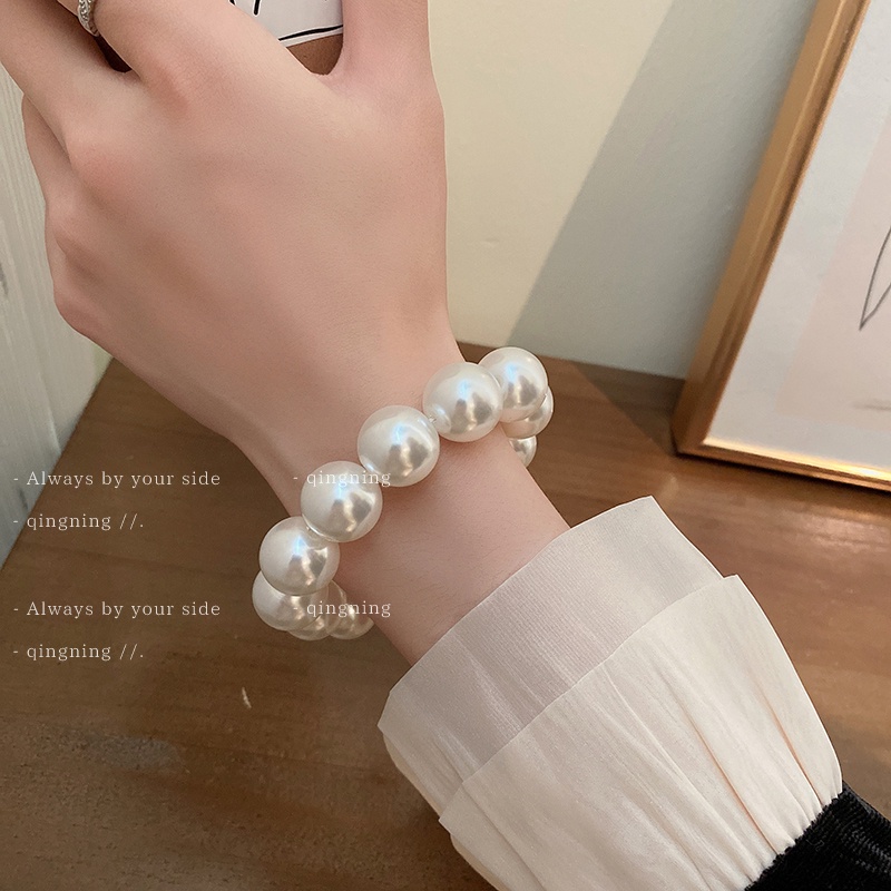 Vòng Tay Xâu Hạt Ngọc Trai Thiết Kế Đơn Giản Phong Cách Pháp Cổ Điển Thời Trang